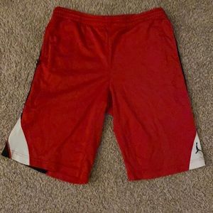 Small red Jordan basketball shorts